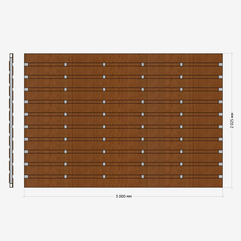Заборная секция «Шахматка горизонтальная» 3х2,025 м