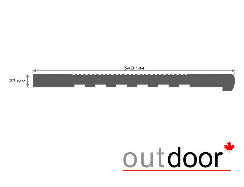 Ступень ДПК Outdoor 348*23*4000 мм полнотелая дуб
