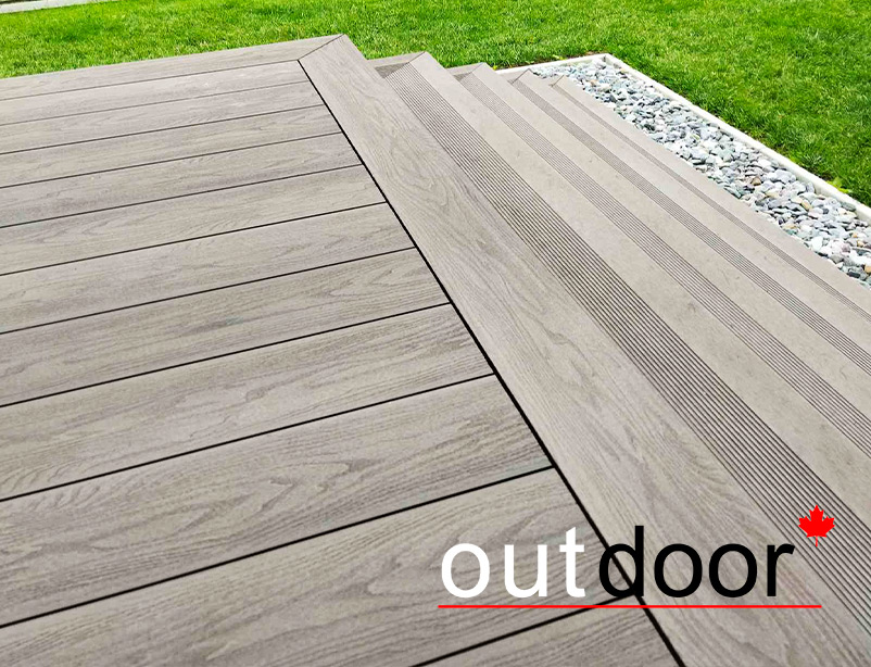 Ступень ДПК Outdoor 348*23*4000 мм полнотелая коричневая микс