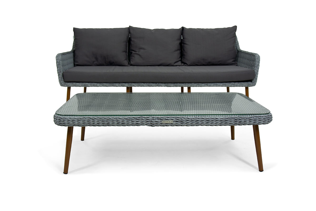 Комплект плетеной мебели MOKKA RIMINI (стол кофейный, 2 кресла, диван 3 х-местный)