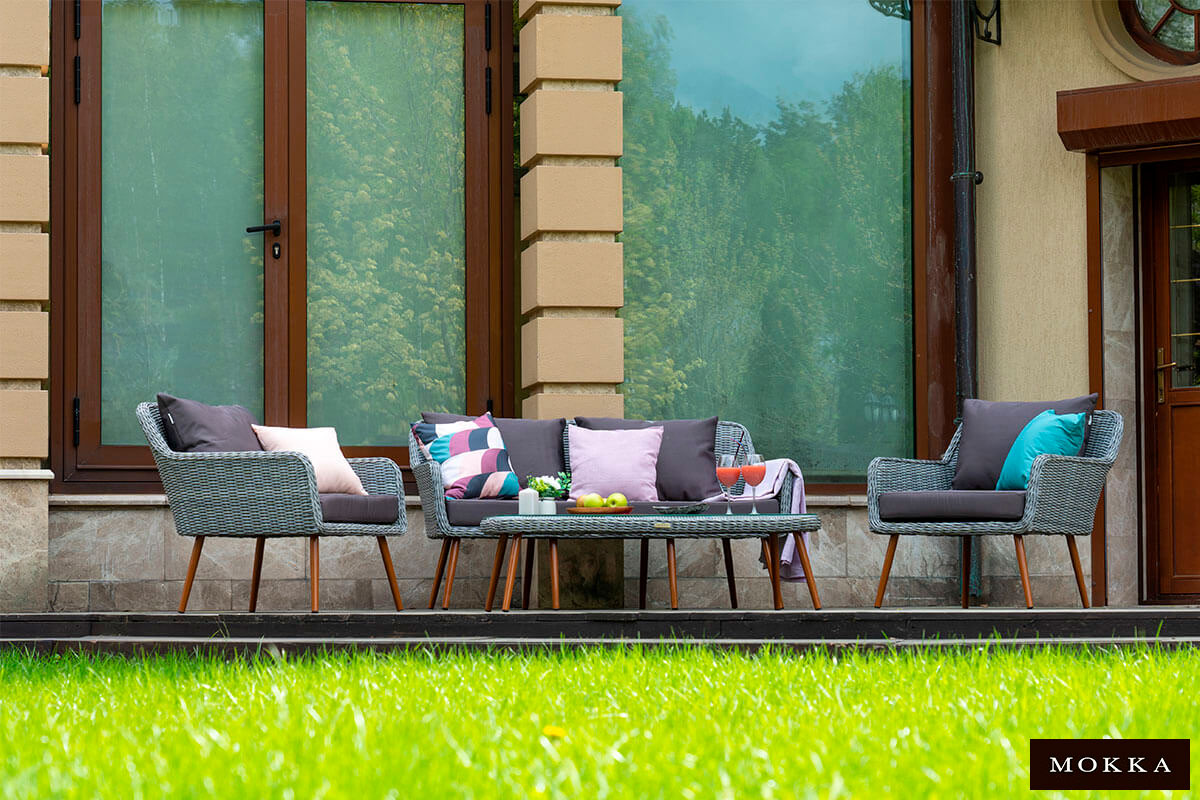 Комплект плетеной мебели MOKKA RIMINI (стол кофейный, 2 кресла, диван 3 х-местный)