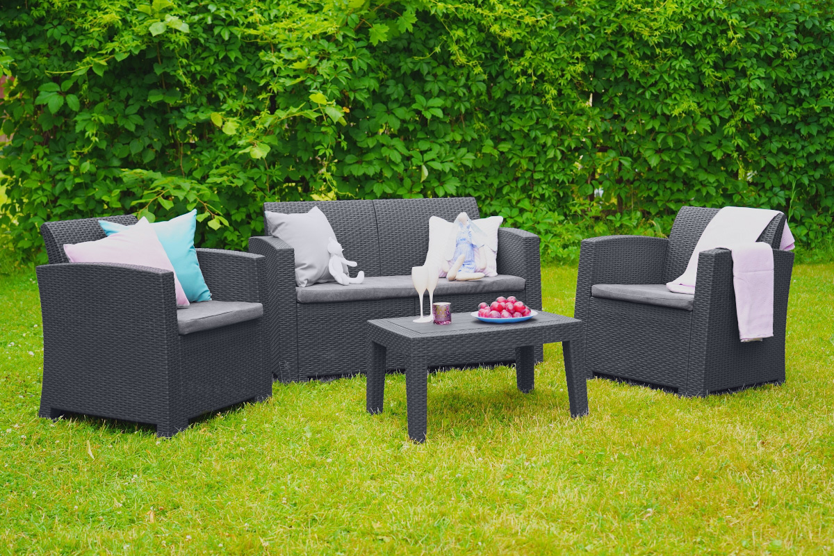 Комплект мебели Arizona Set, антрацит (на 4 персоны)