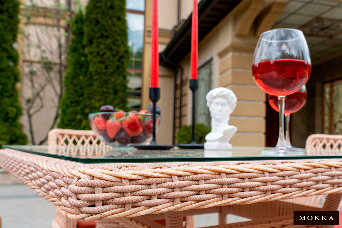Комплект плетеной мебели MOKKA VILLA ROSA (6 кресел) + 6 подушек