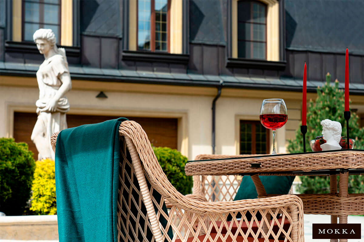 Комплект плетеной мебели MOKKA VILLA ROSA (6 кресел) + 6 подушек