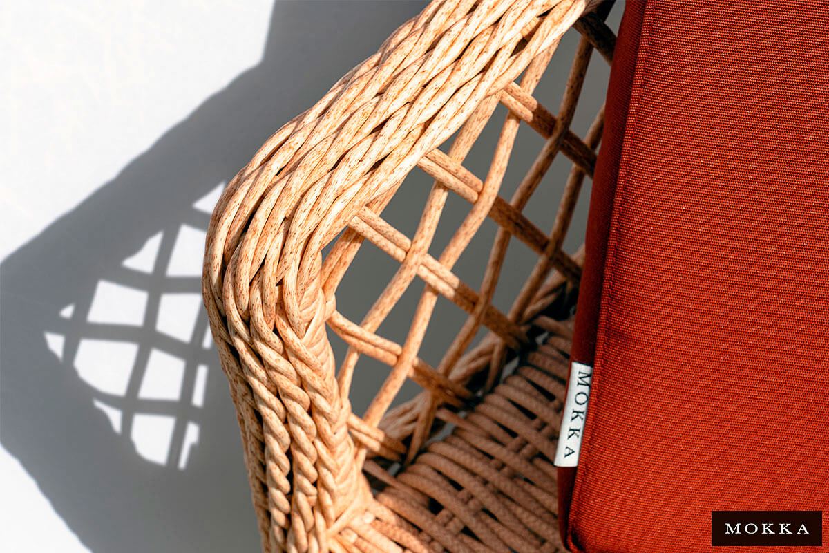 Комплект плетеной мебели MOKKA VILLA ROSA (6 кресел) + 6 подушек