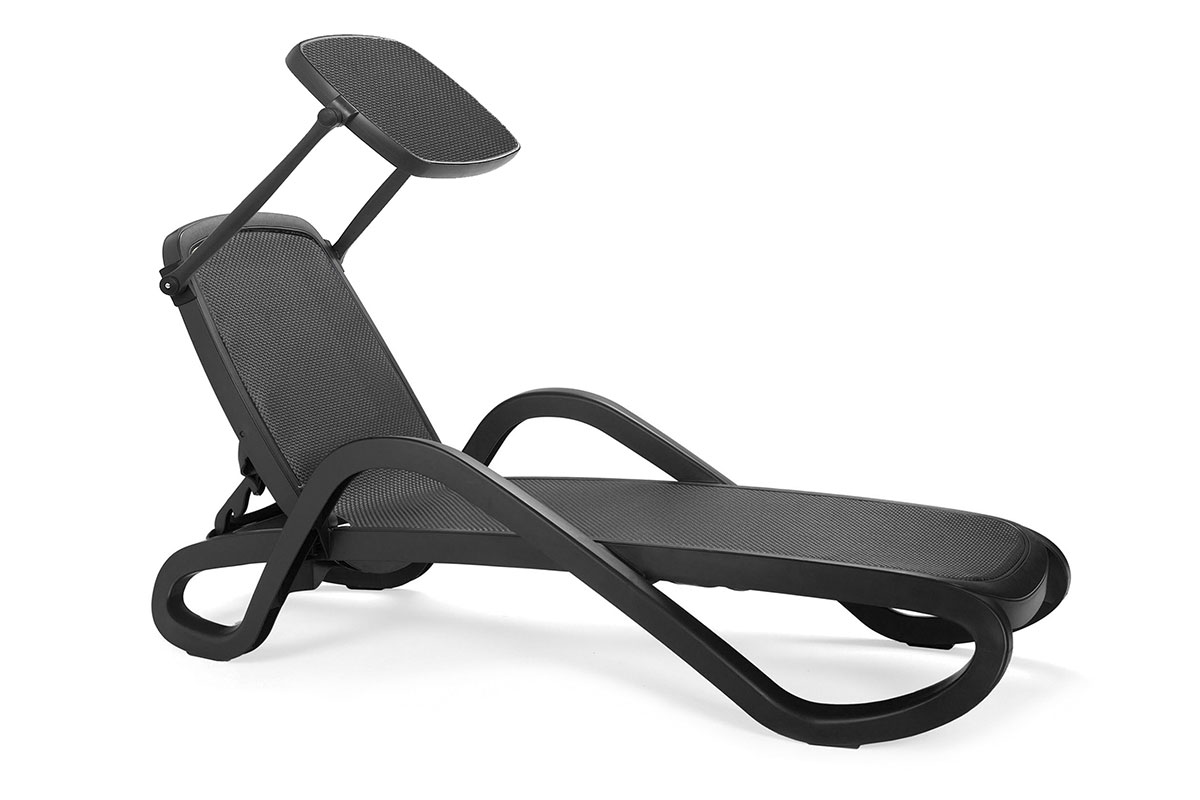 Шезлонг Nardi Alfa с подлокотниками, антрацит