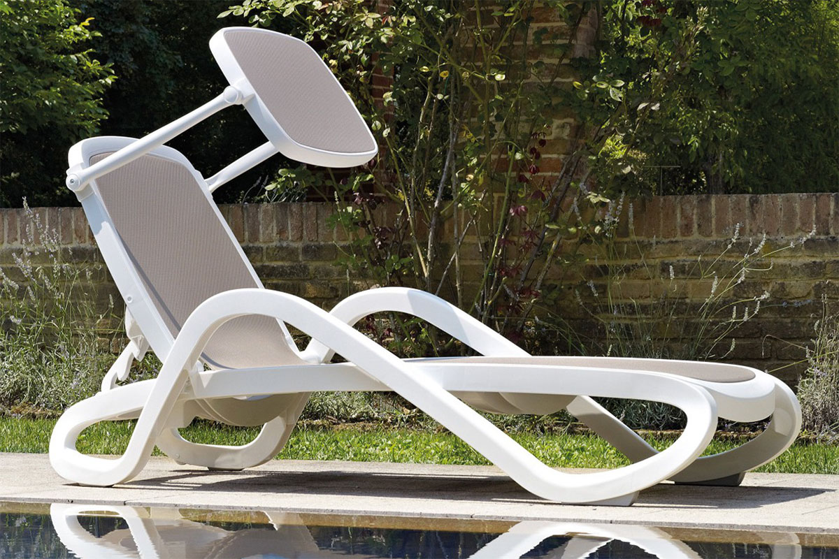 Шезлонг Nardi Alfa с подлокотниками, серый