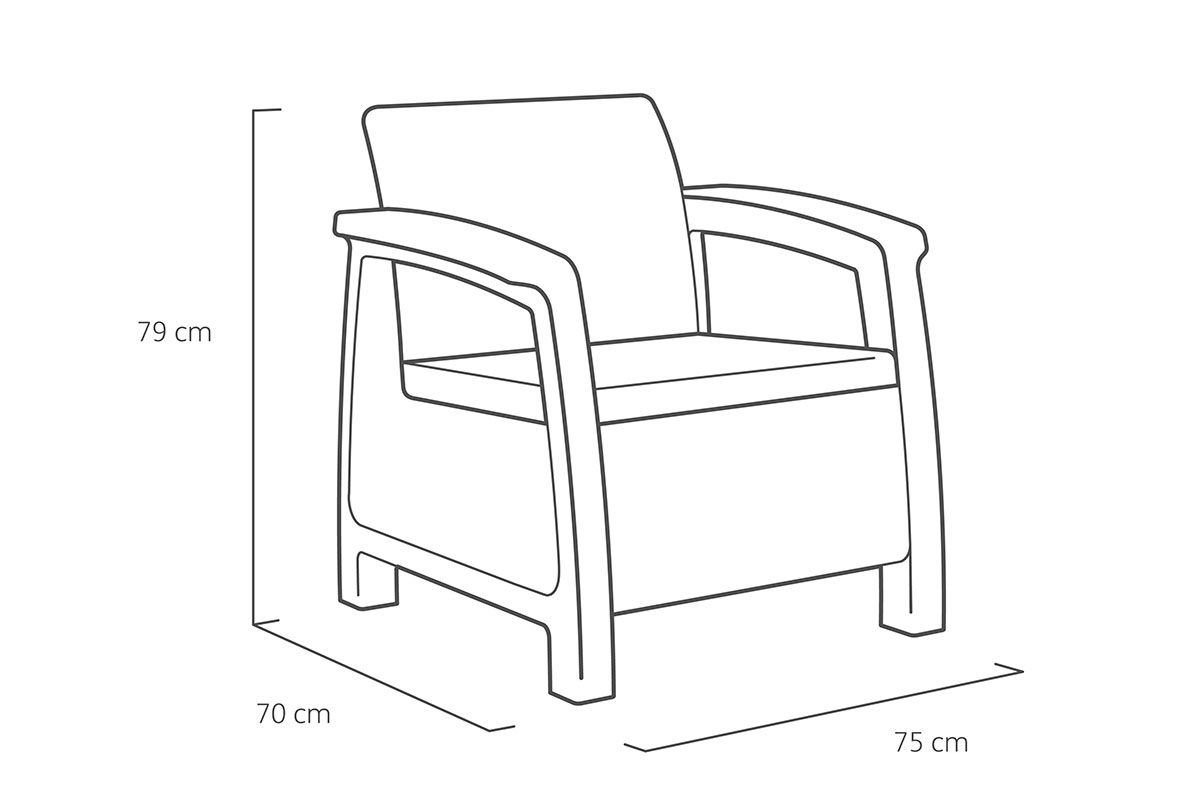 Комплект мебели Corfu Russia Set, графит