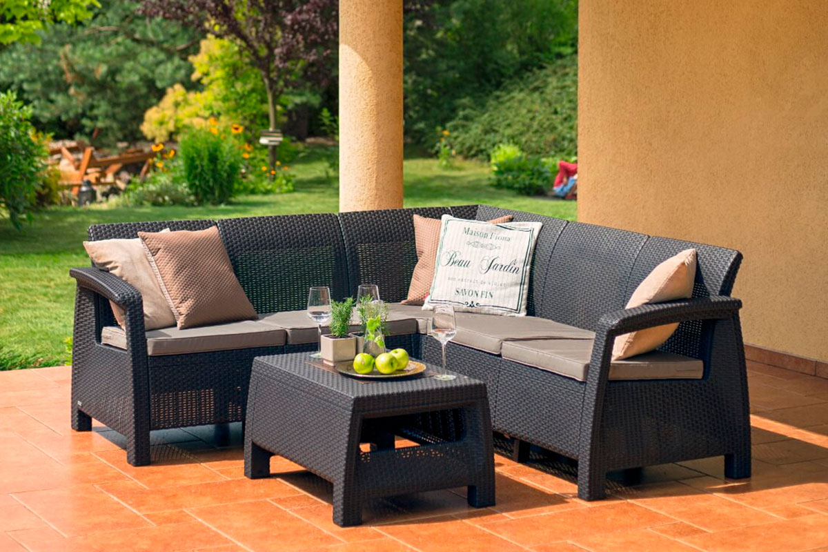 Комплект мебели Corfu Relax Set, коричневый