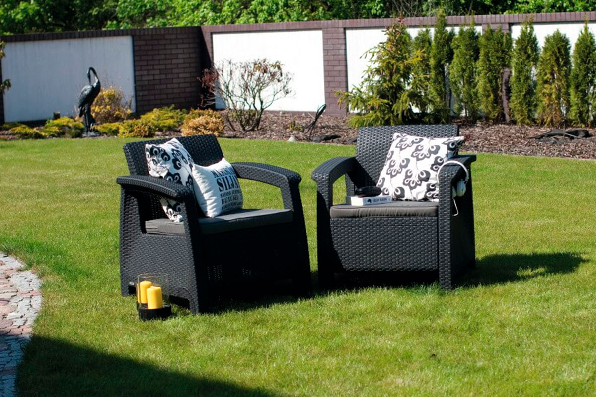 Комплект мебели Corfu Russia duo (2 кресла), графит