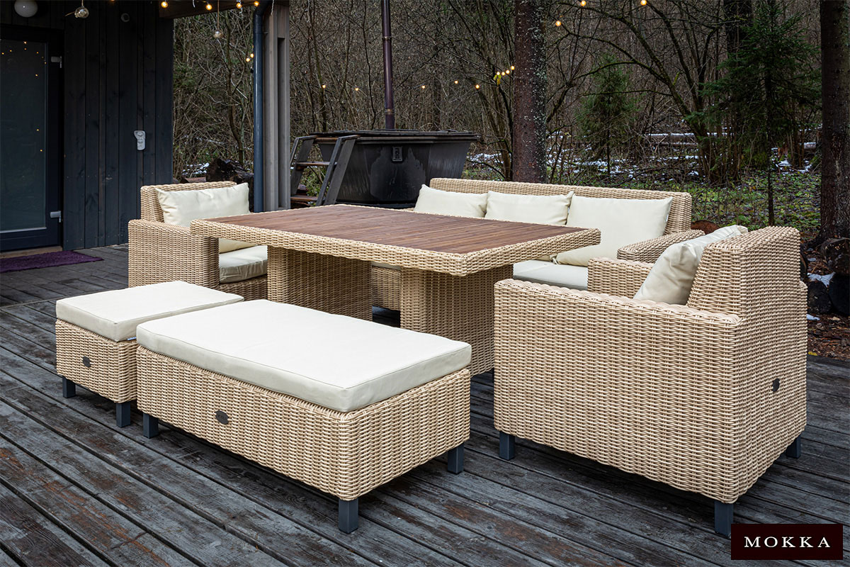 Комплект плетеной мебели MOKKA BELLA LOUNGE, соломенный