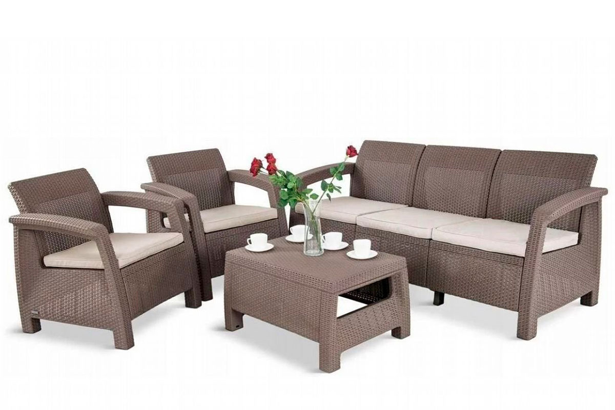 Комплект мебели Corfu Triple Set, капучино