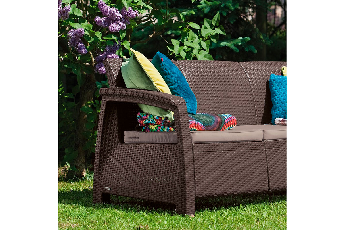 Комплект мебели Corfu Triple Set, коричневый