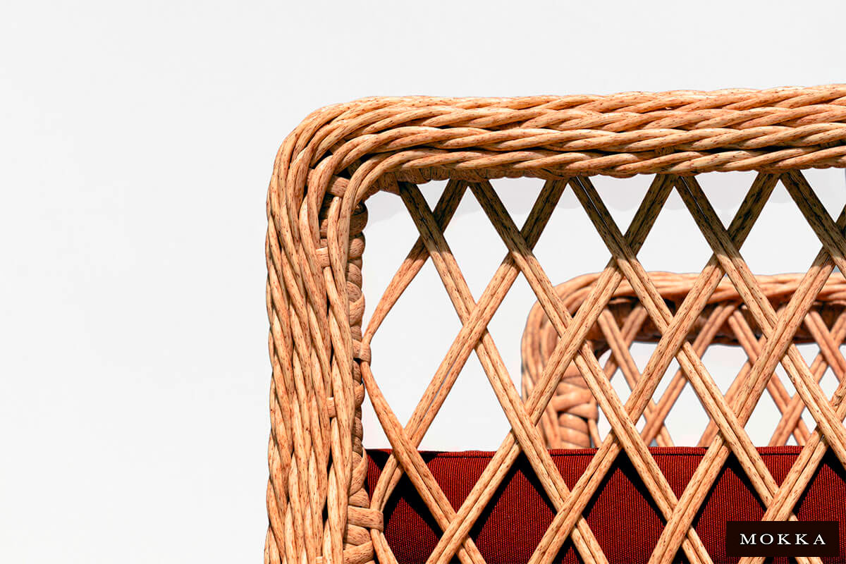 Комплект плетеной  мебели MOKKA VILLA ROSA (4 кресла) + 4 подушки