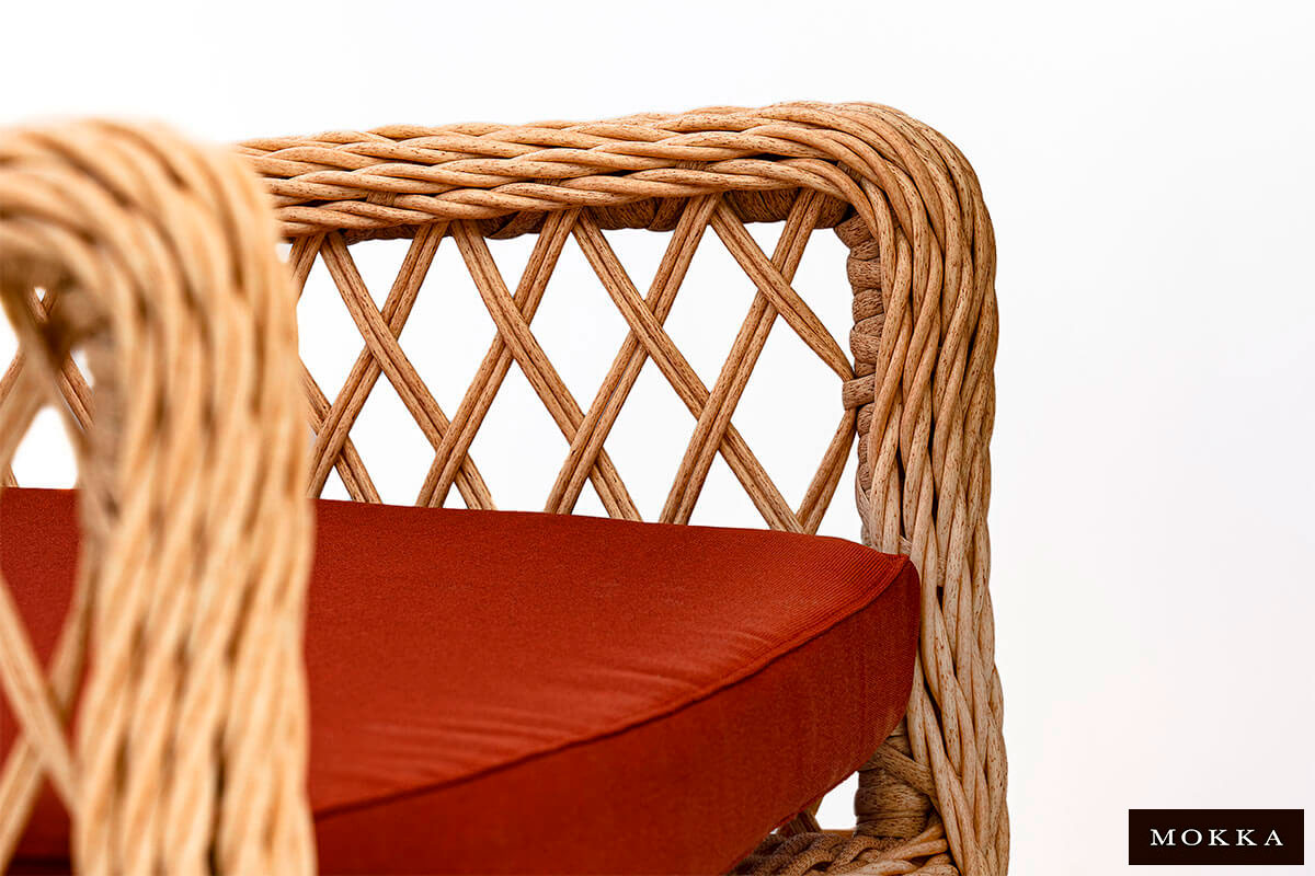 Комплект плетеной  мебели MOKKA VILLA ROSA (4 кресла) + 4 подушки