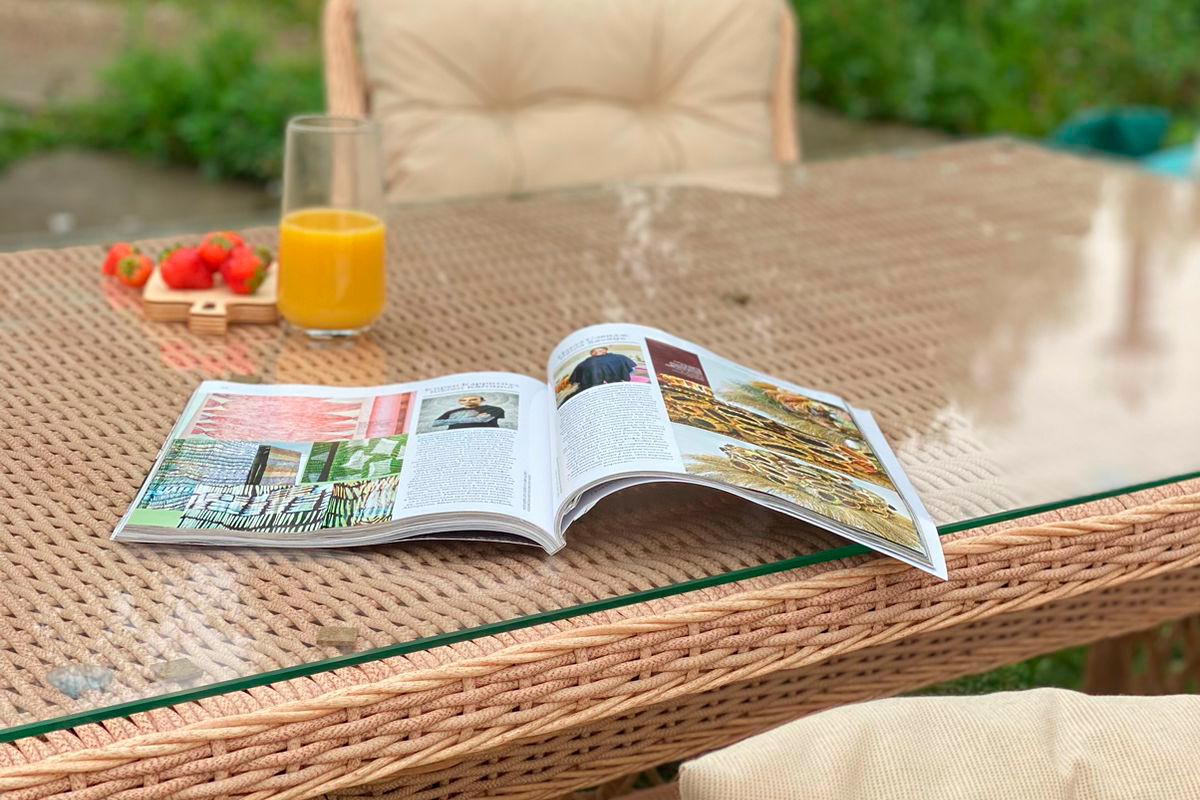 Плетеная мебель для террасы MOKKA VILLA ROSA (на 6 персон) + 12 подушек