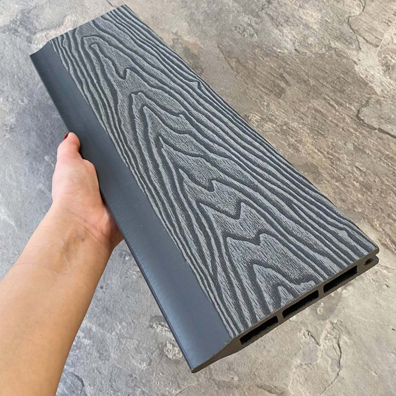 Заборная панель шип-паз EasyDecking Вуд-Икс 146х20х3010 Серый 3D