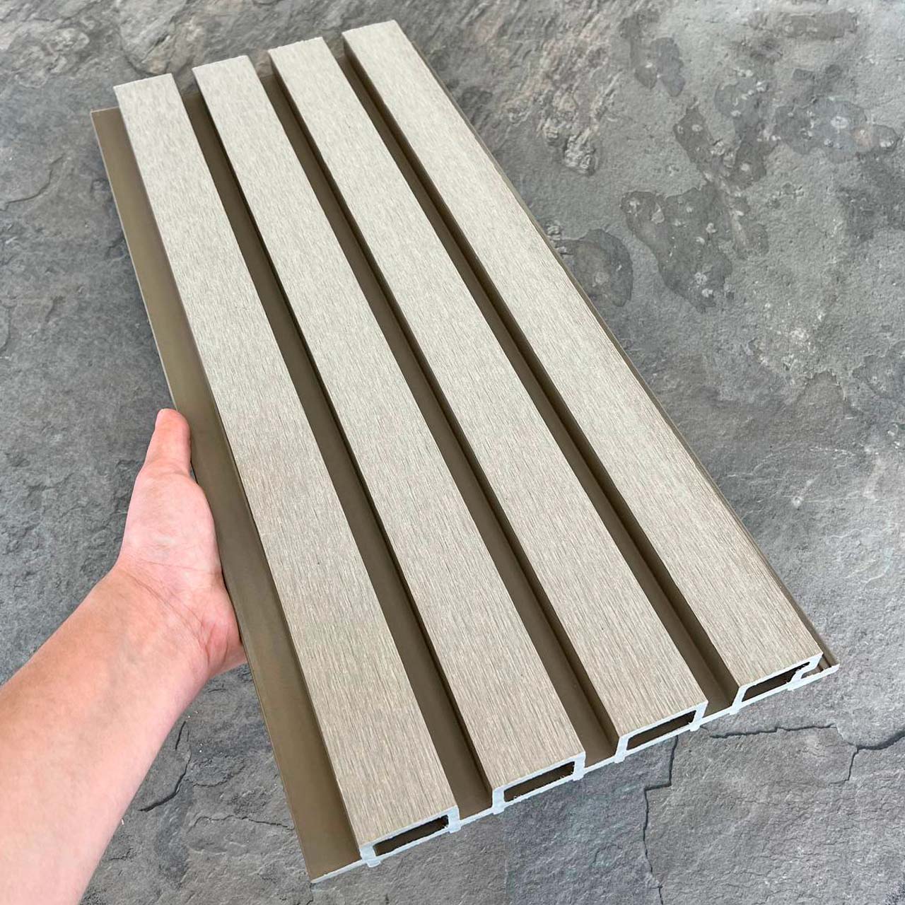 Фасадная реечная панель EasyDecking Вуд-Икс 219х26х3010 Бежевый Шлифованная