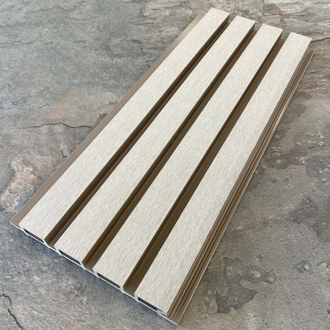Фасадная реечная панель EasyDecking Вуд-Икс 219х26х3010 Бежевый Шлифованная
