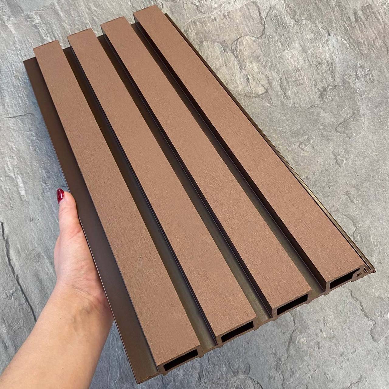 Фасадная реечная панель EasyDecking  Вуд-Икс 219х26х3010 Коричневый Шлифованная